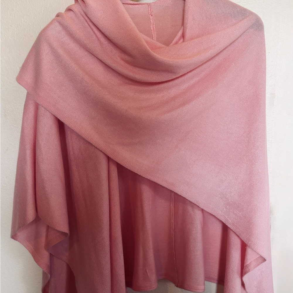Light Pink Open-Front Draped Women's Cardigan Shawl Sweater Wrap L XL XXL - Picture 4 of 9